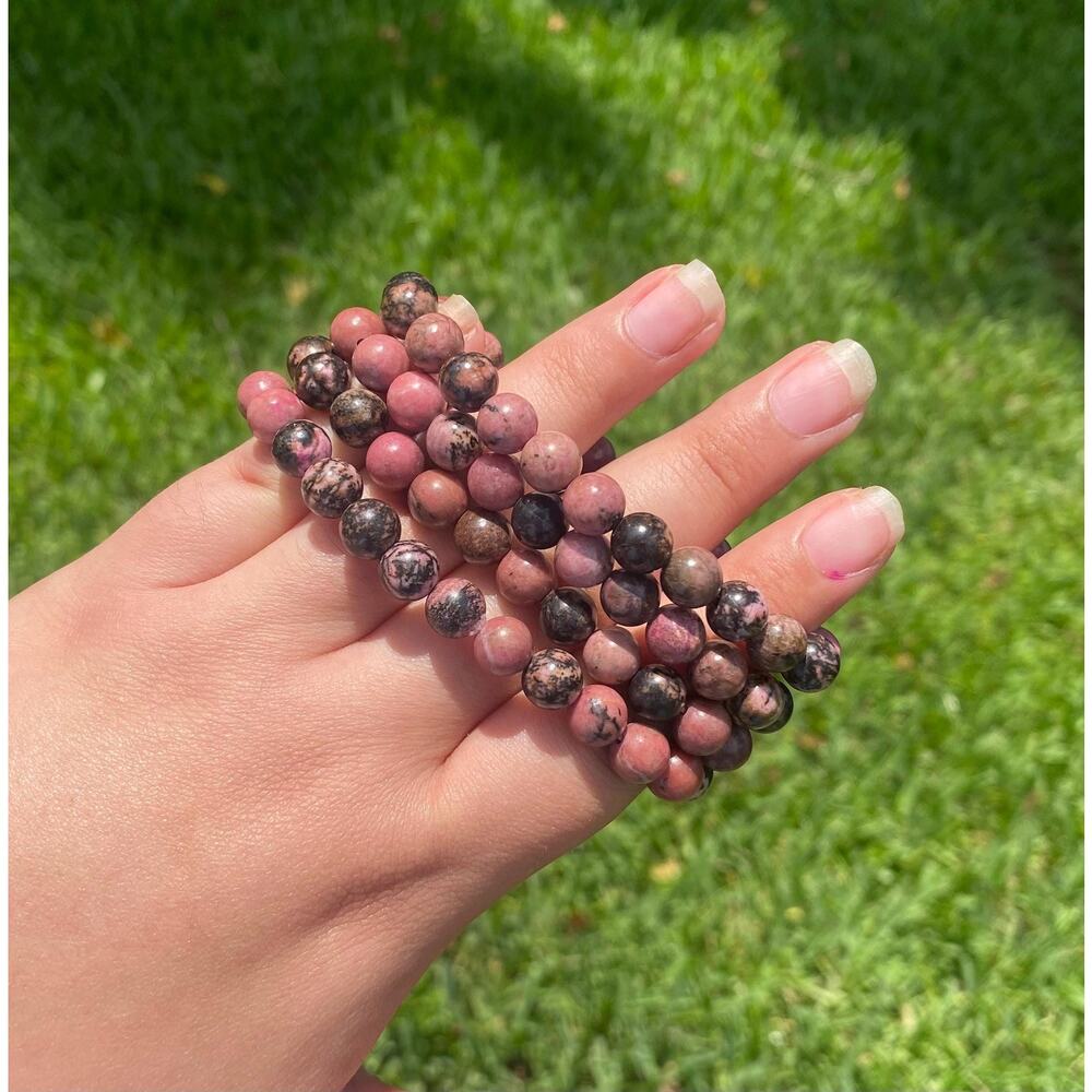 8 mm Rhodonite Beaded Bracelets